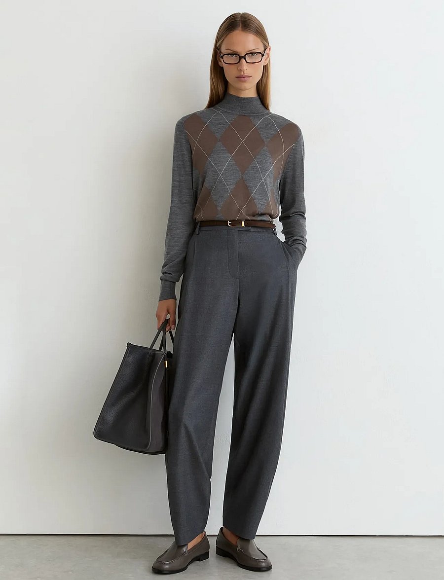 Reiss - SAGE ARGYLE KNIT - stickade tröjor - grey - 0
