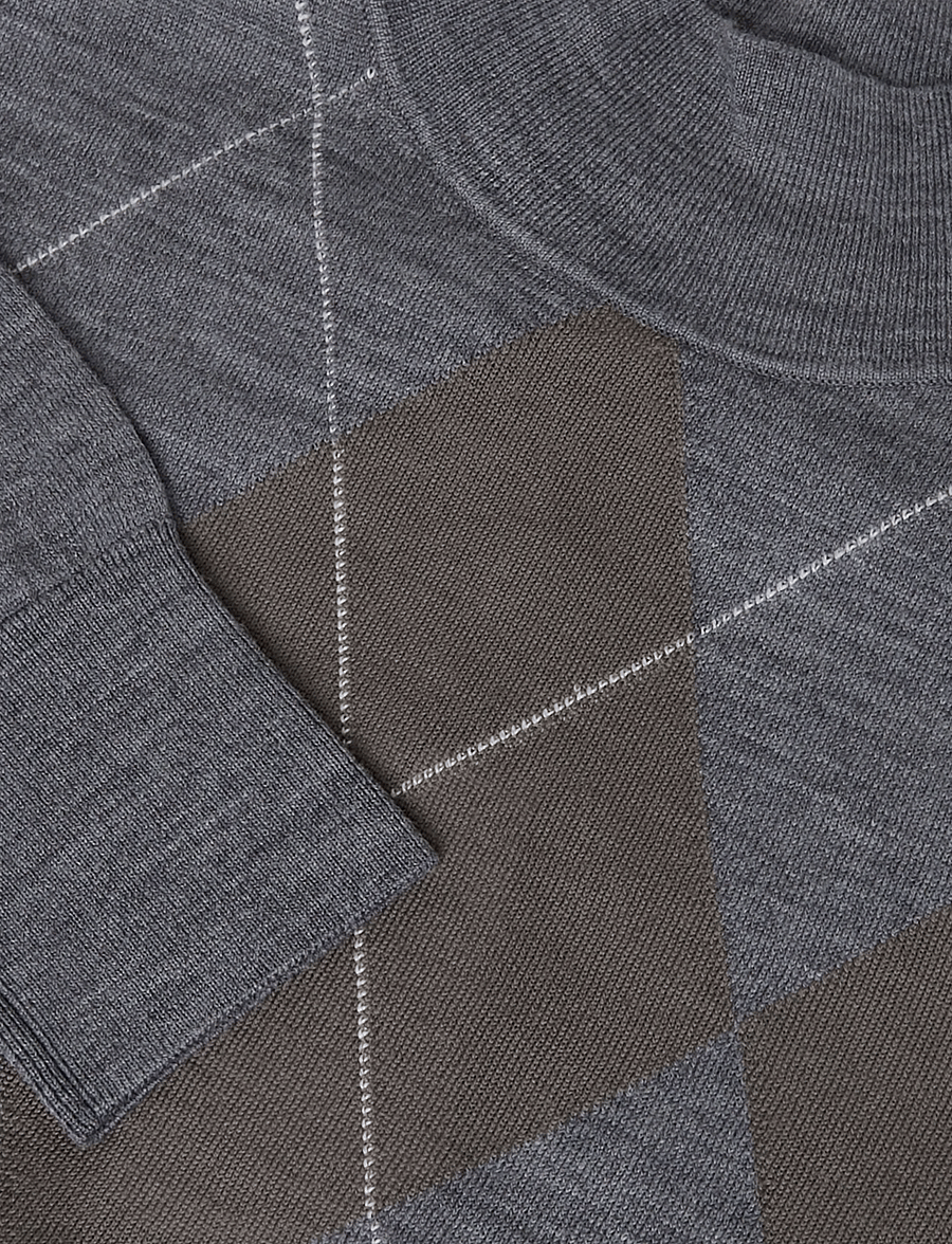 Reiss - SAGE ARGYLE KNIT - striktrøjer - grey - 2