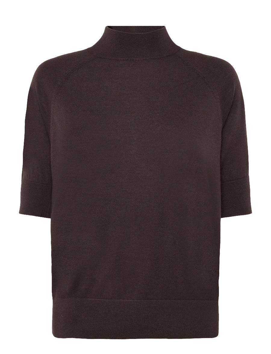 Reiss - SIENNA MERINO HEAVYWEIGHT TEE - striktrøjer - grape burgundy - 0