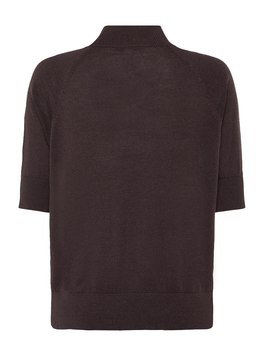 Reiss - SIENNA MERINO HEAVYWEIGHT TEE - striktrøjer - grape burgundy - 1