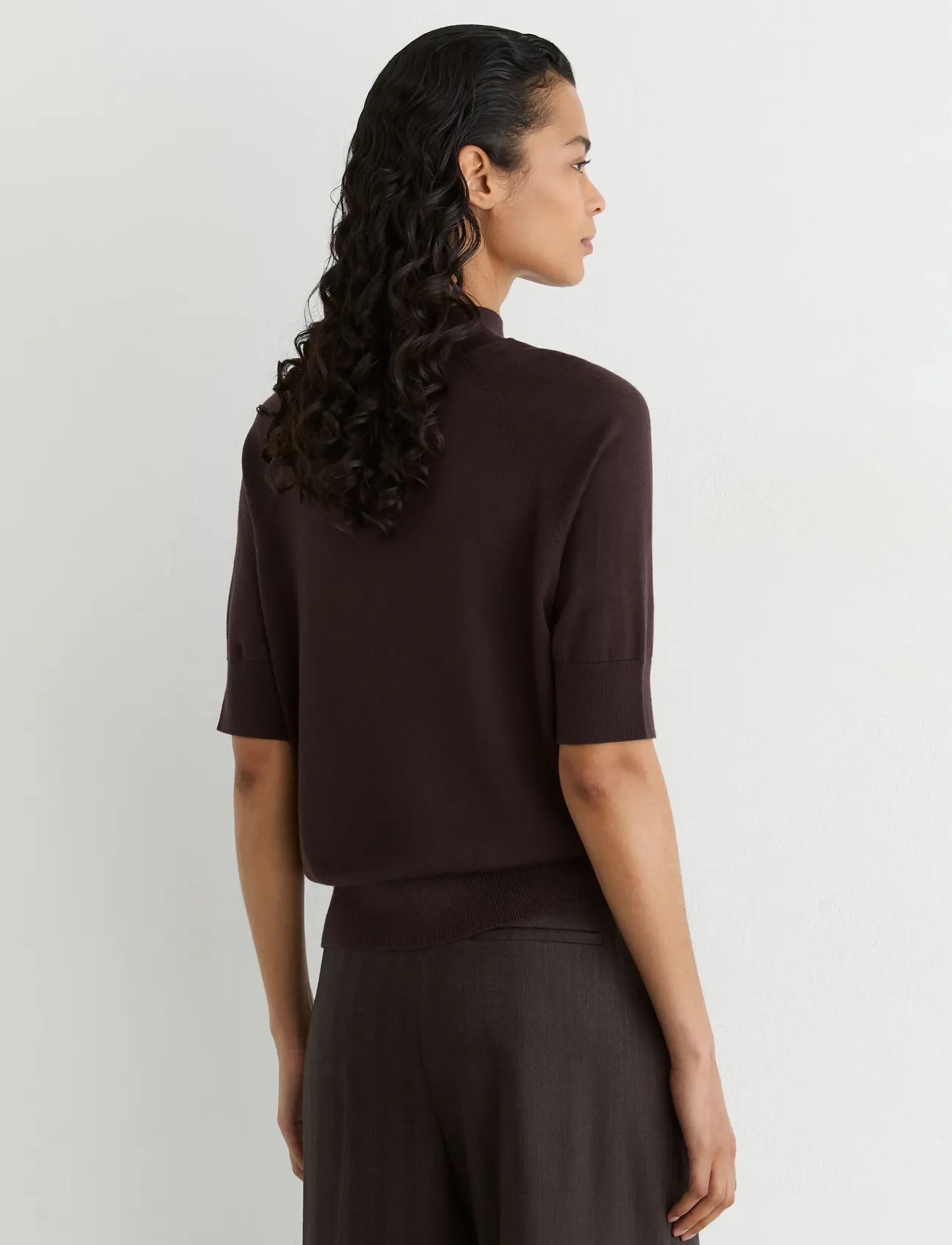 Reiss - SIENNA MERINO HEAVYWEIGHT TEE - stickade tröjor - grape burgundy - 4