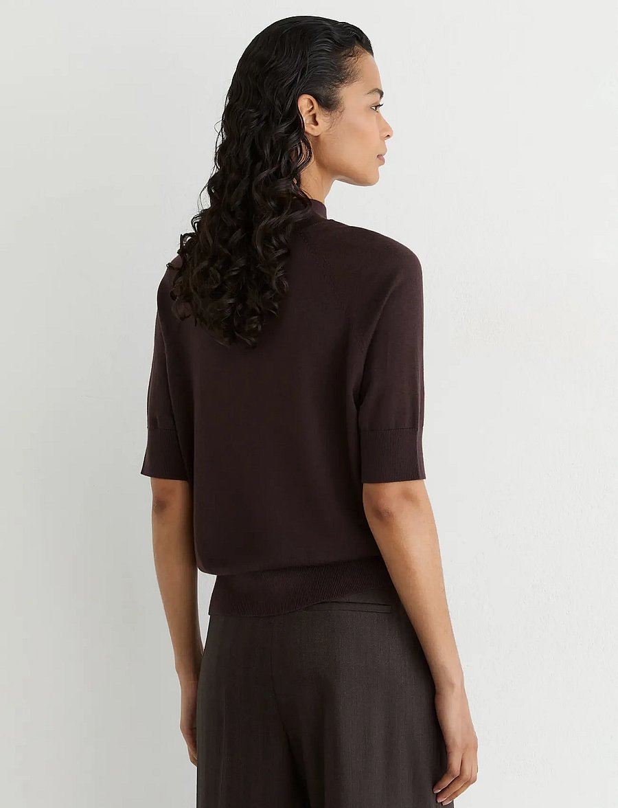 Reiss - SIENNA MERINO HEAVYWEIGHT TEE - stickade tröjor - grape burgundy - 4