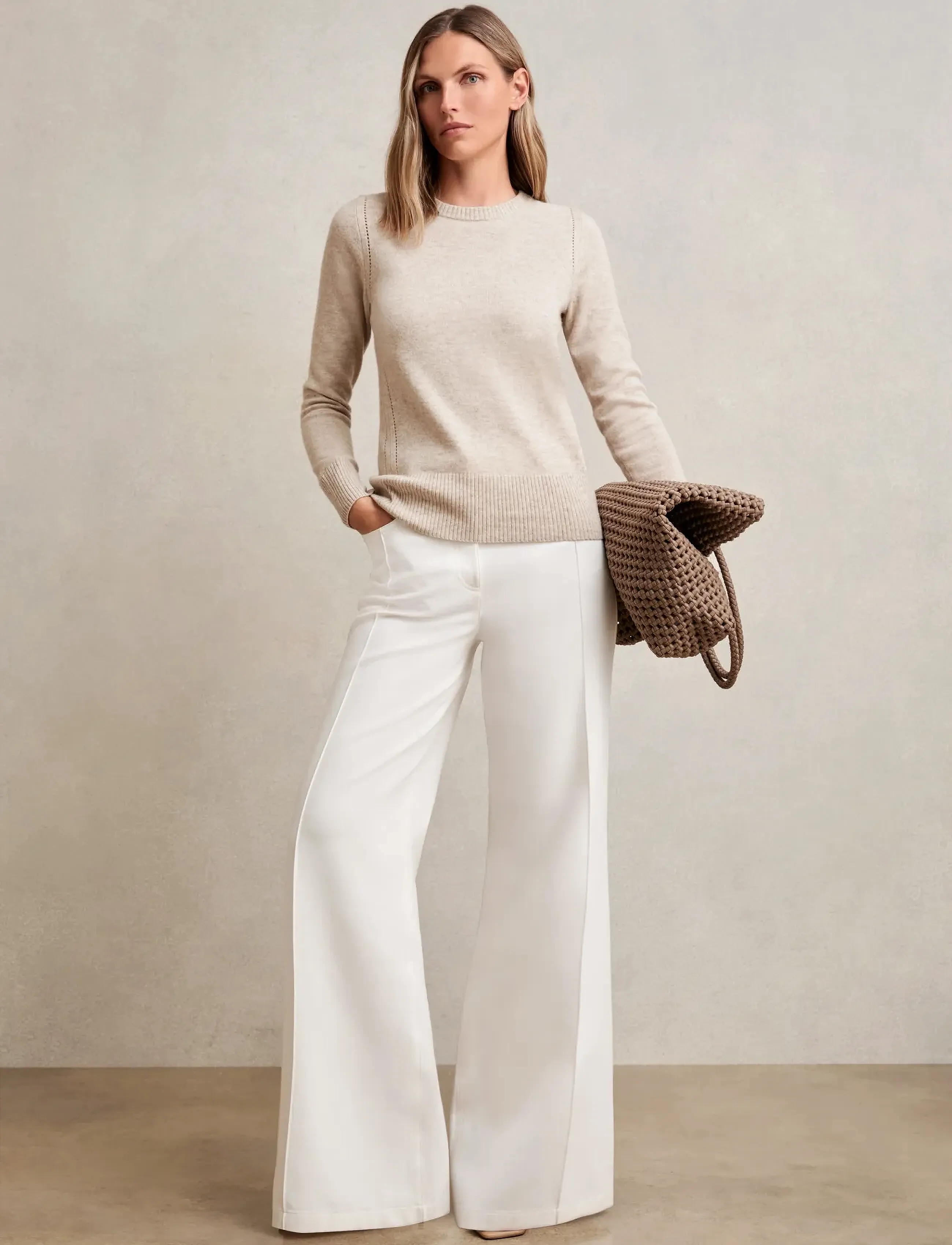 Reiss Anya, Kvinder, Sweater, Cream, Str: XS