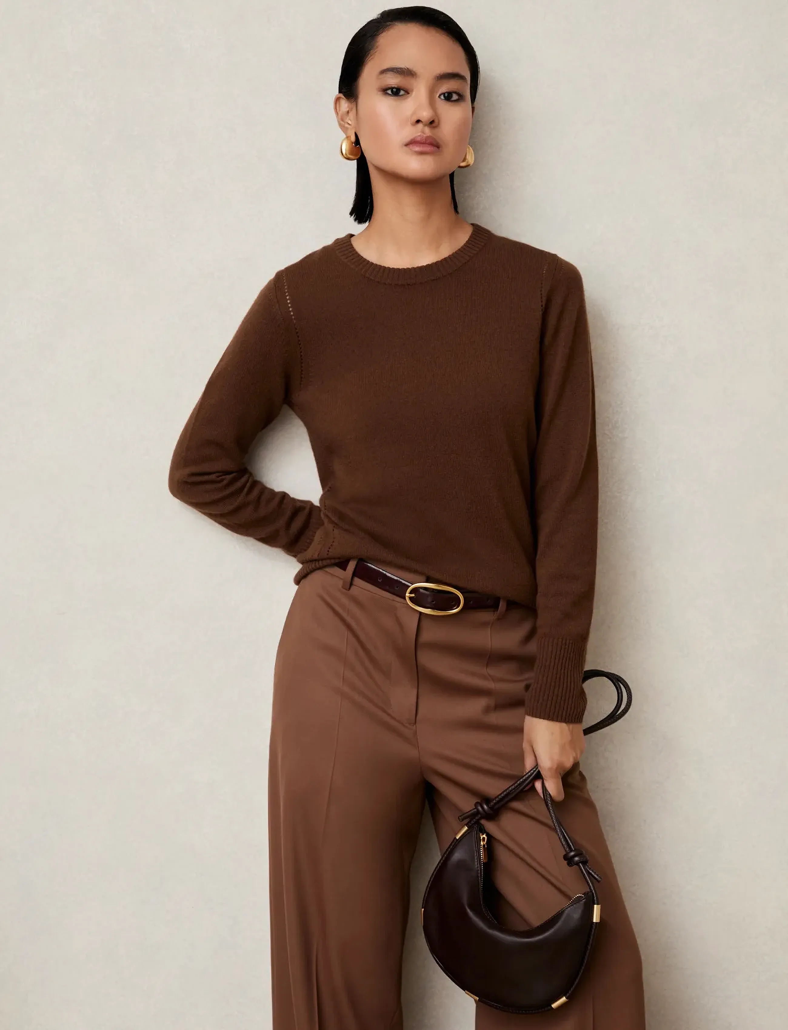 Reiss Anya, XS, Brown, Strik > Trøjer, Dame