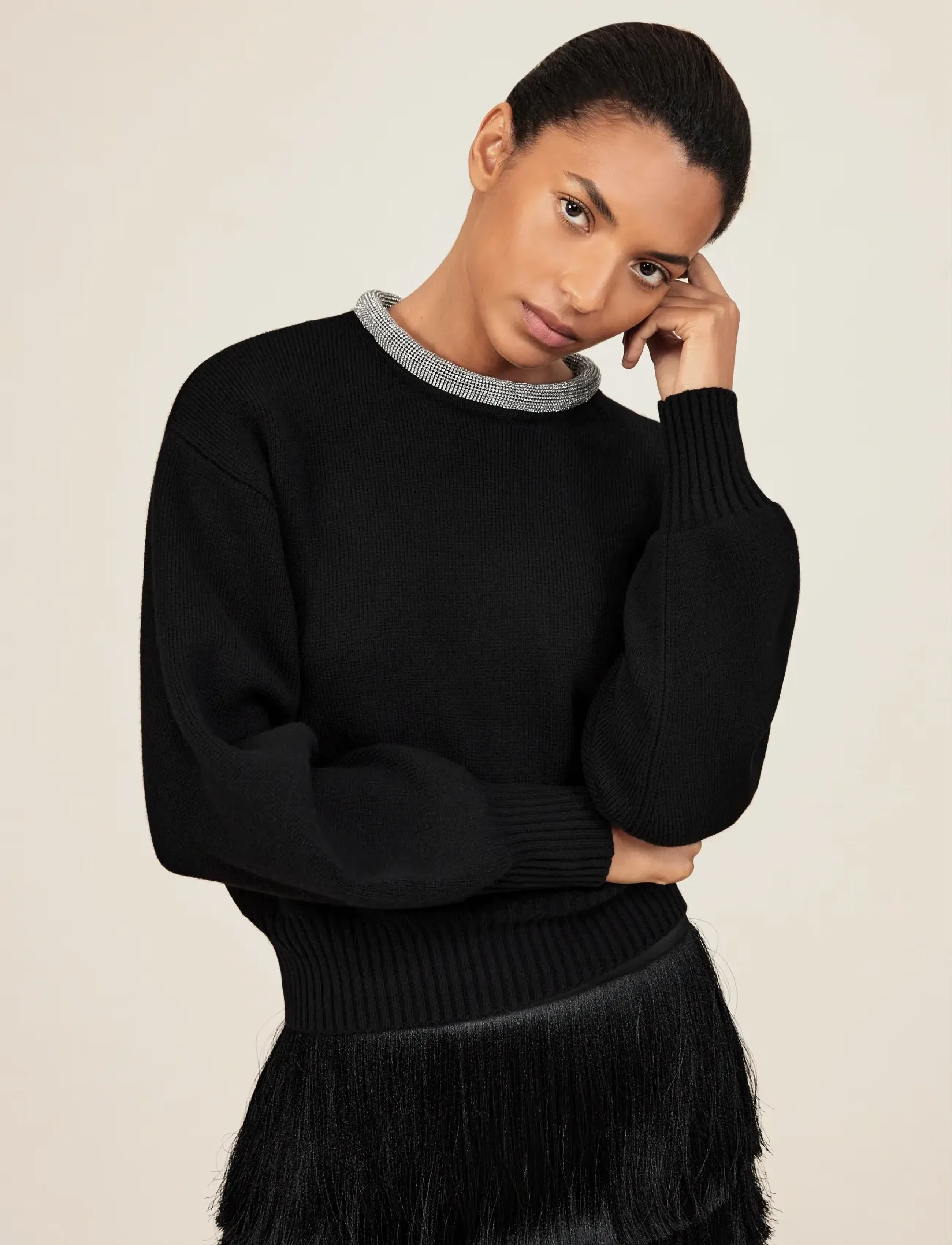 Reiss Crissie, S, Black, Strik > Trøjer, Dame