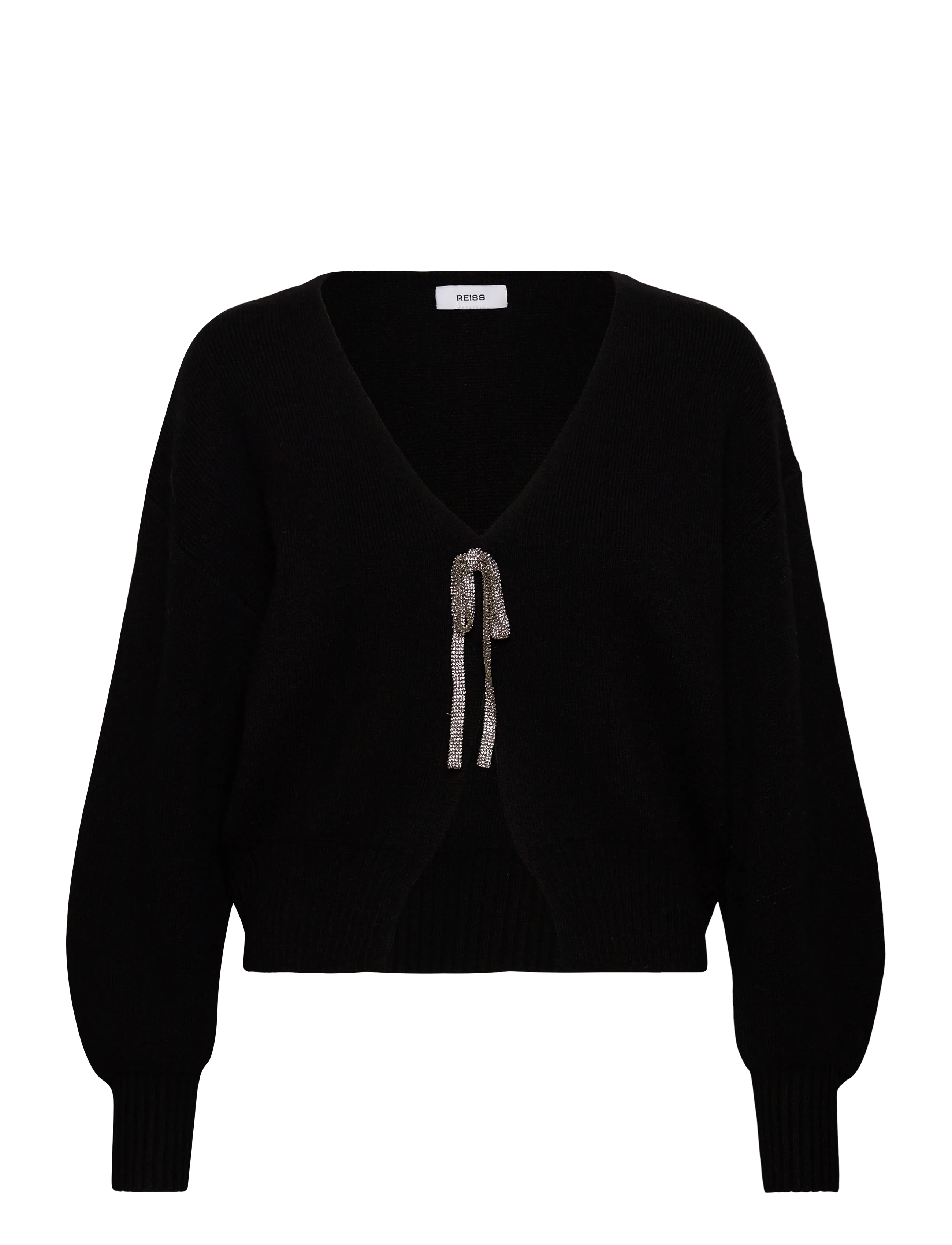 Reiss Beau, Kvinder, Bindebånds Cardigan, Sort, Str: M