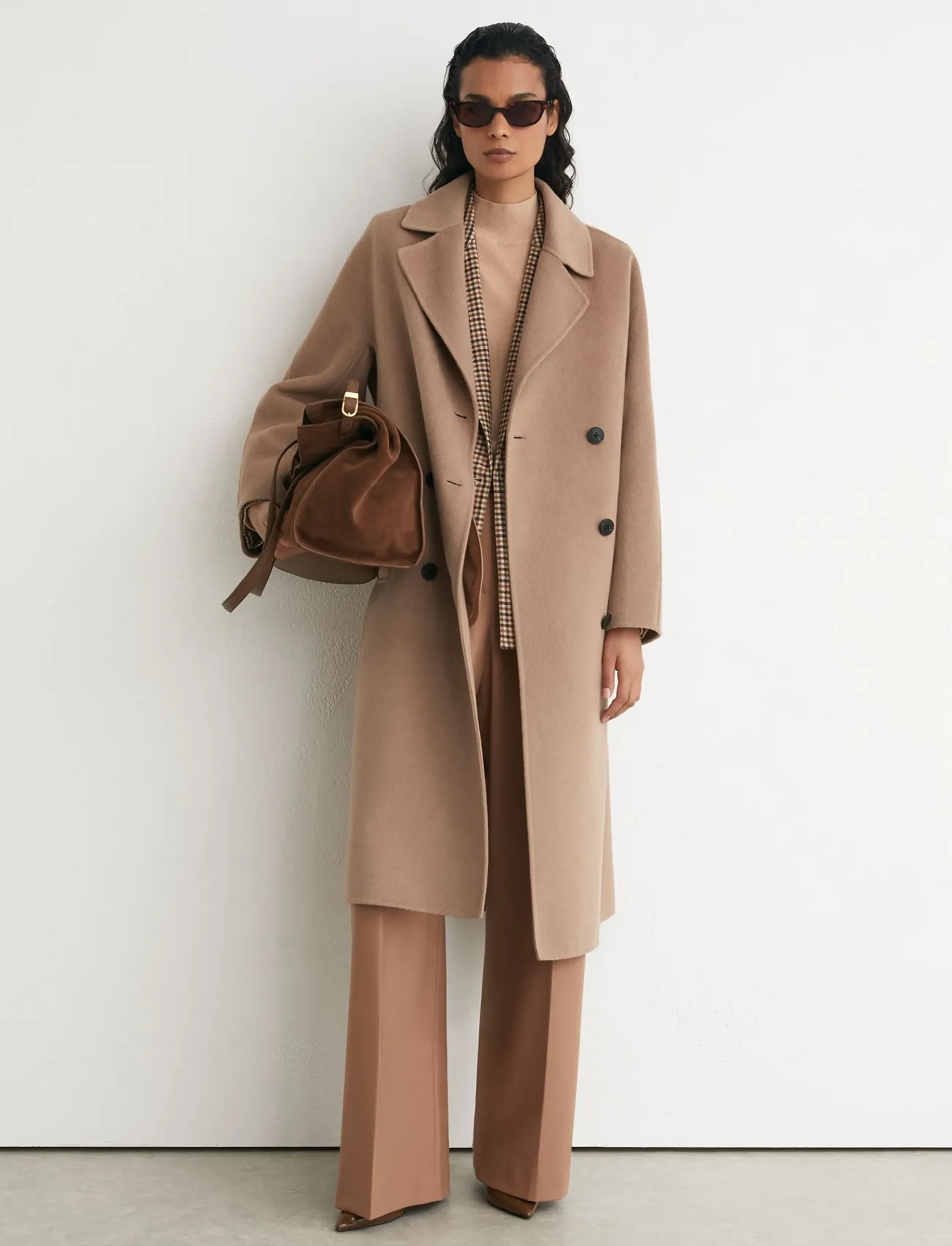 Reiss MARINA LONG BLINDSEAM COAT - Reiss - CAMEL / brown