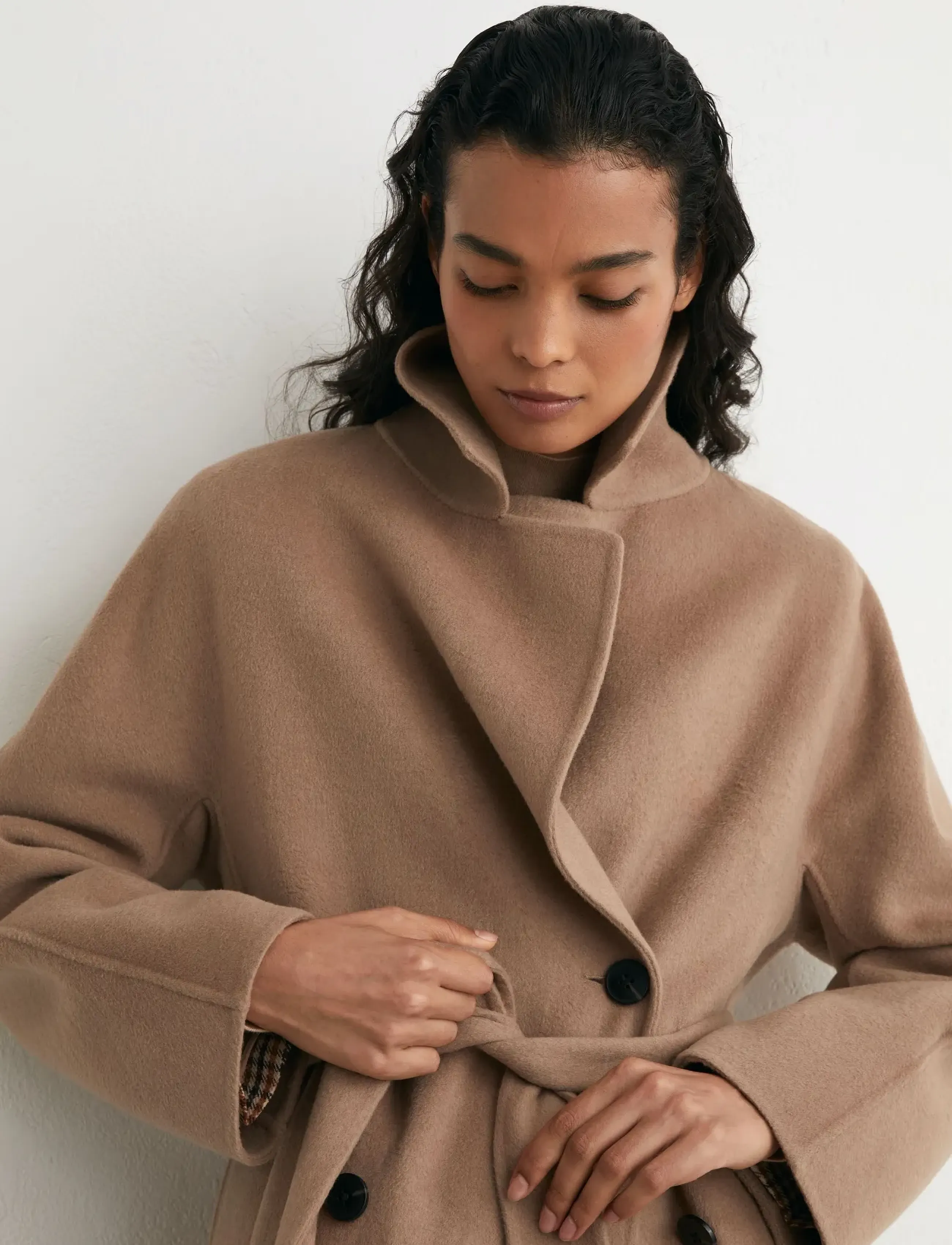 Reiss - MARINA LONG BLINDSEAM COAT - winterjacken - camel - 4