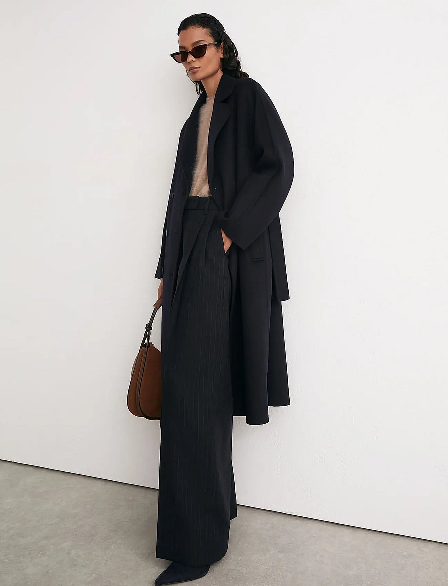 Reiss - MARINA LONG BLINDSEAM COAT - winterjacken - navy - 0