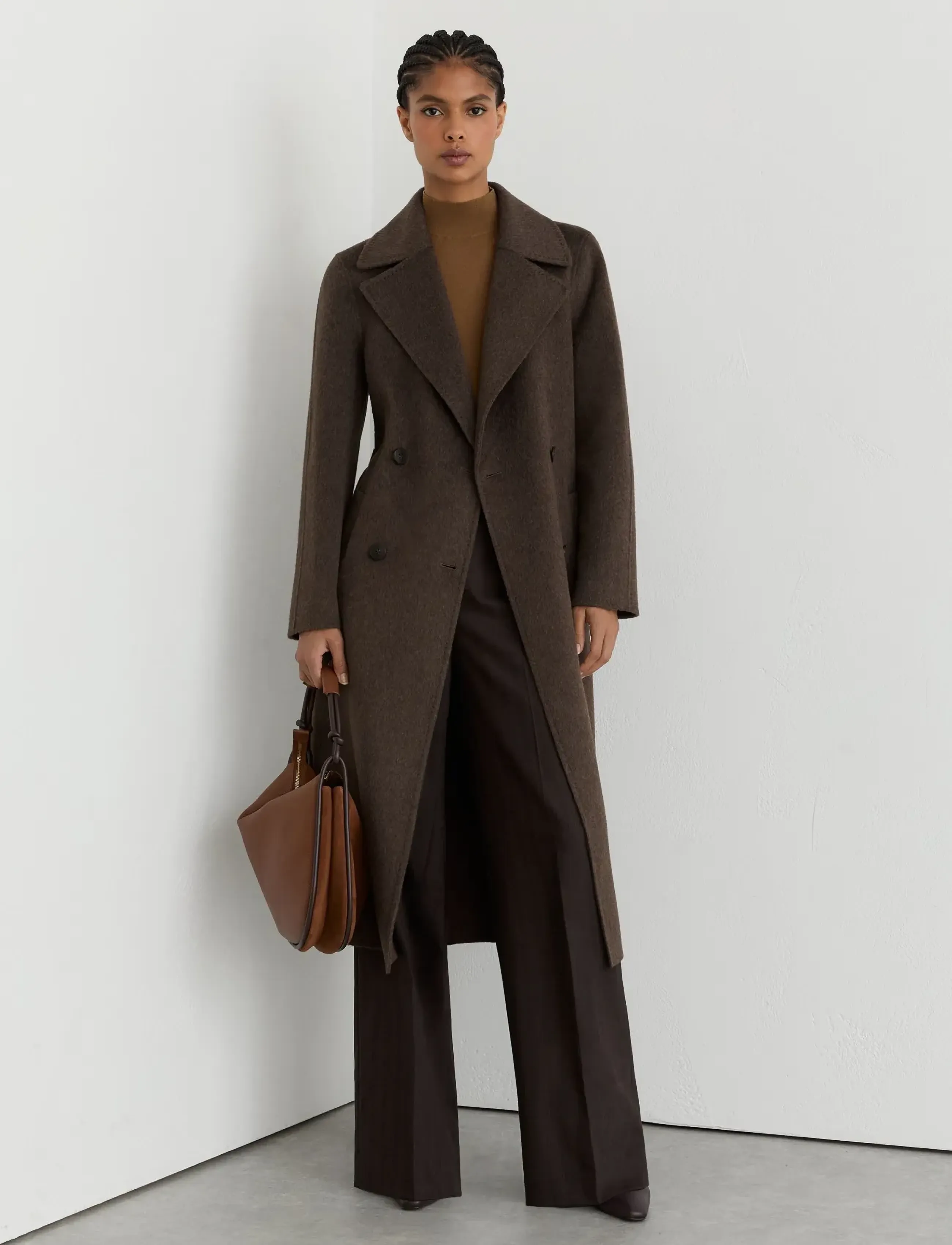 Reiss RENE LONG DB BLINDSEAM COAT - Kappor - MOCHA BROWN / brown