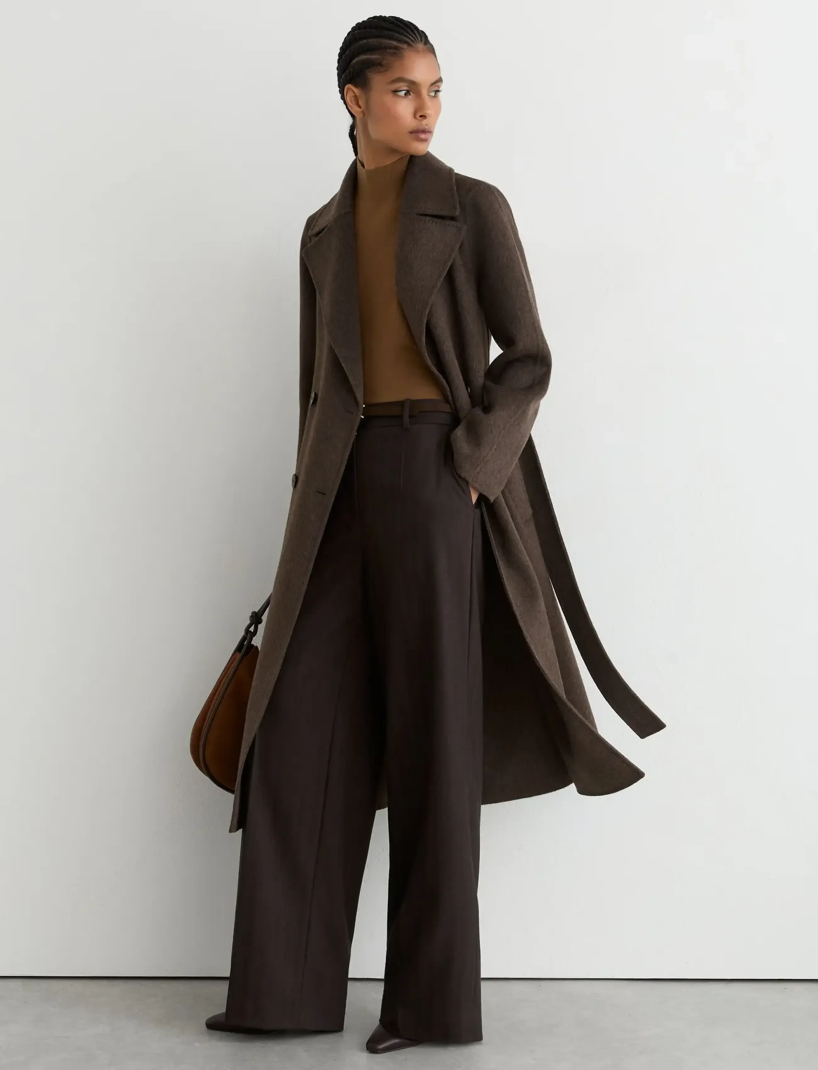 Reiss - RENE LONG DB BLINDSEAM COAT - mocha brown - 3