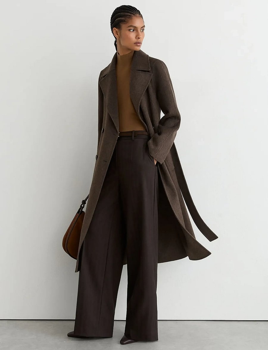 Reiss - RENE LONG DB BLINDSEAM COAT - mocha brown - 3