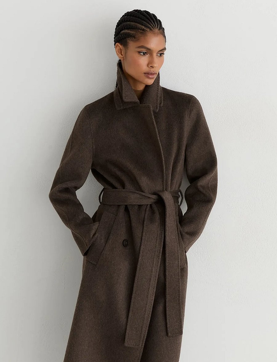 Reiss - RENE LONG DB BLINDSEAM COAT - mocha brown - 4