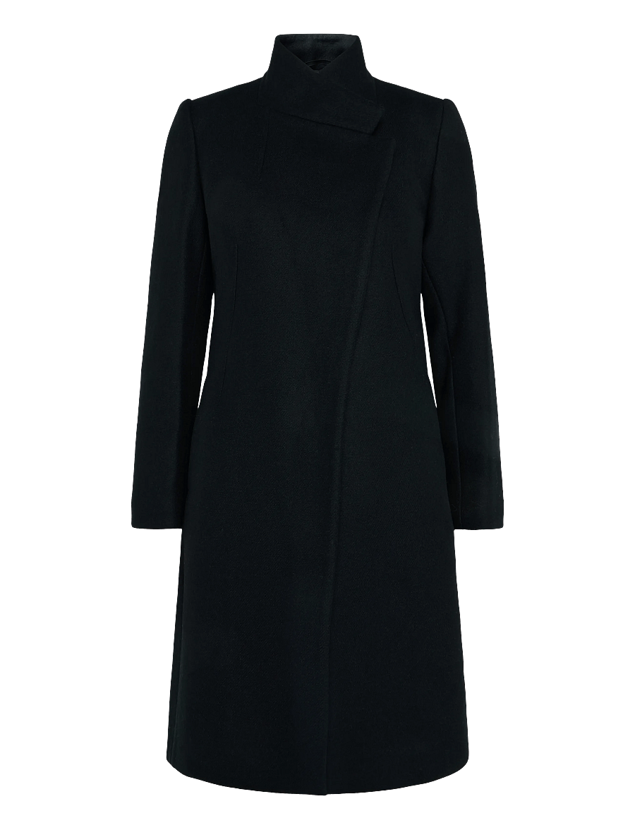 Reiss - MAX WOOL BLEND MID LENGTH COAT - talvejoped - black - 0