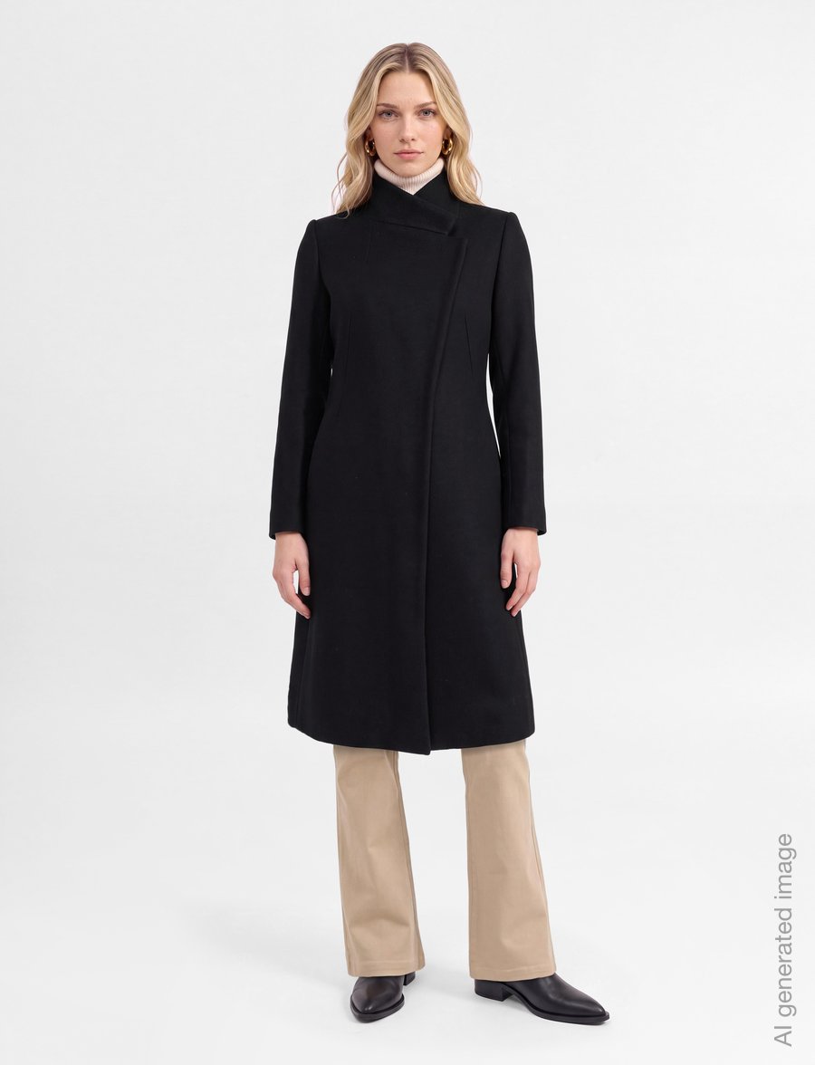 Reiss - MAX WOOL BLEND MID LENGTH COAT - vinterjackor - black - 0