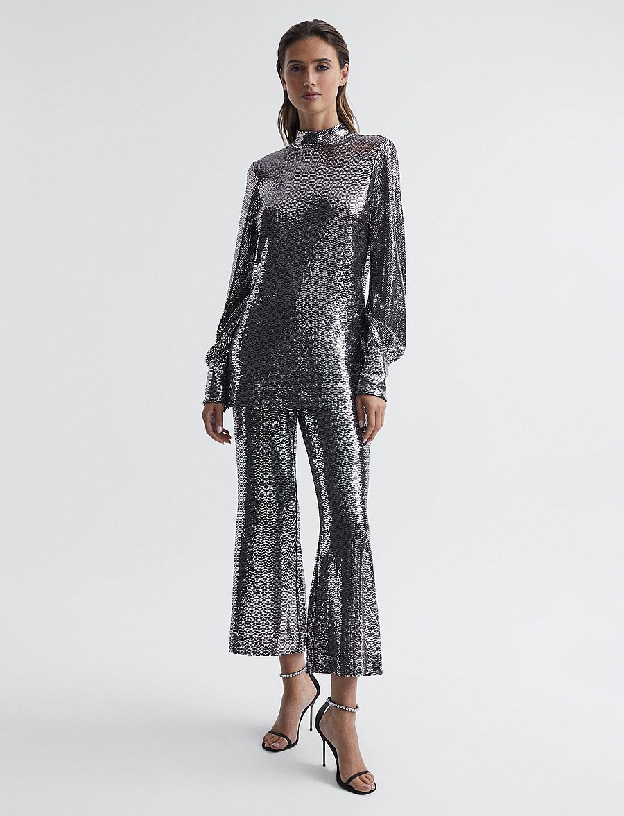 Reiss - VALERIA - alt laiad püksid - silver - 4
