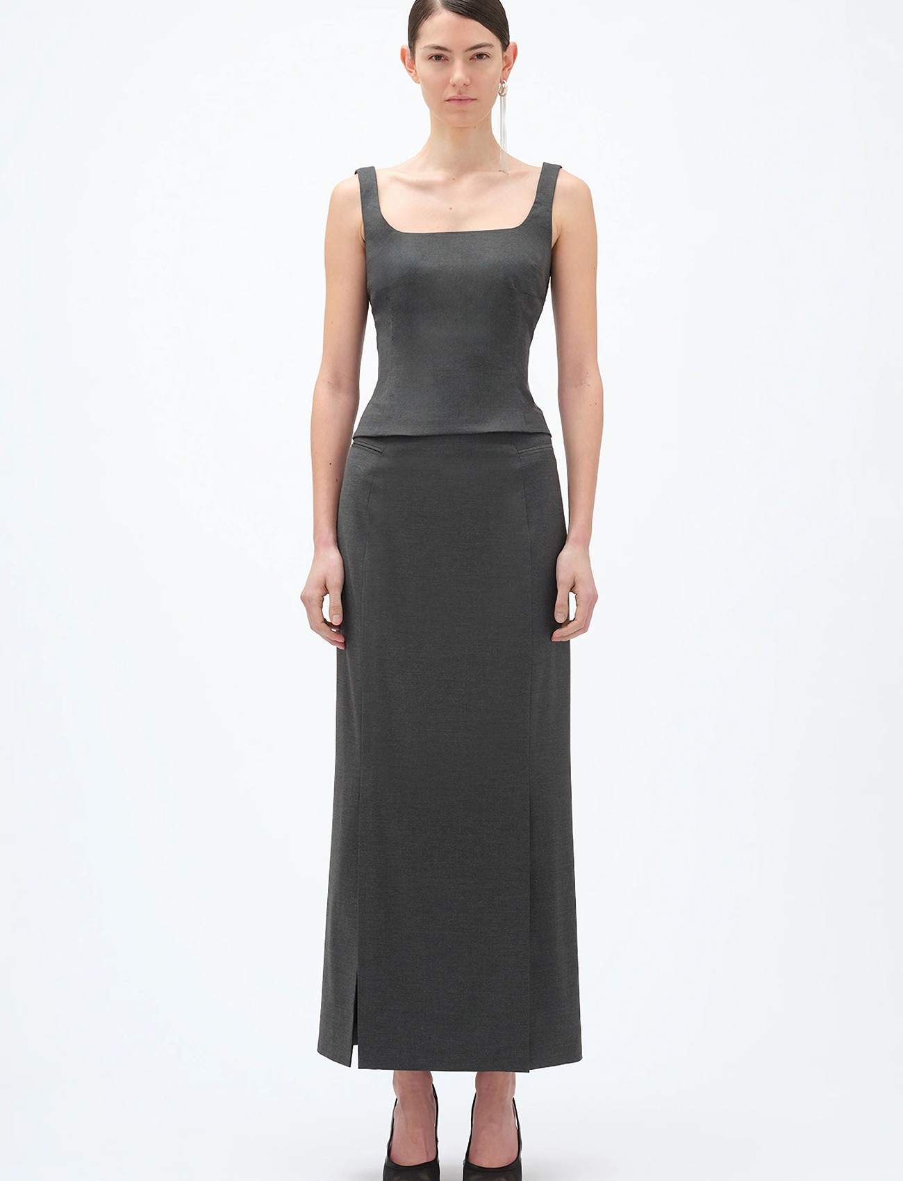REMAIN Birger Christensen Midi Pencil Skirt - Grey - 32