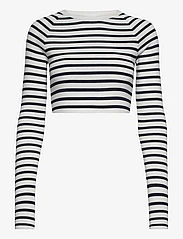REMAIN Birger Christensen - Striped Knit Cropped Top - t-shirt & tops - bright white comb. - 0