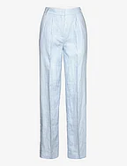 Linen Straight Trousers - BALLAD BLUE