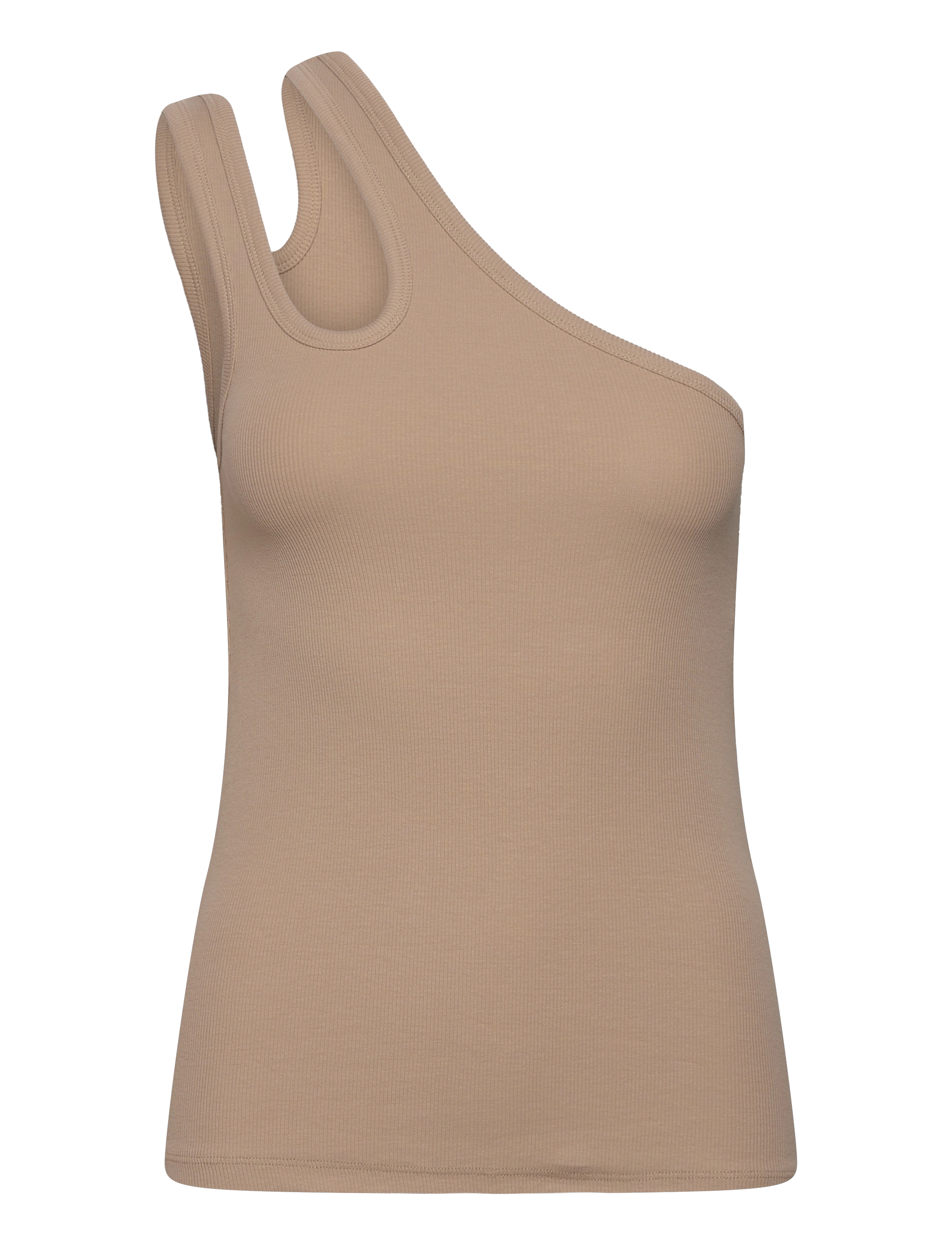 REMAIN Birger Christensen - Rib Jersey Cut-Out Top - safari - 1