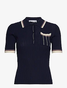 Knit Fitted Polo Shirt, REMAIN Birger Christensen