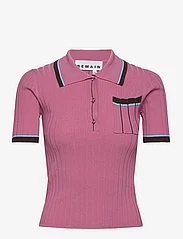 REMAIN Birger Christensen - Knit Fitted Polo Shirt - polosärgid - cashmere rose - 0