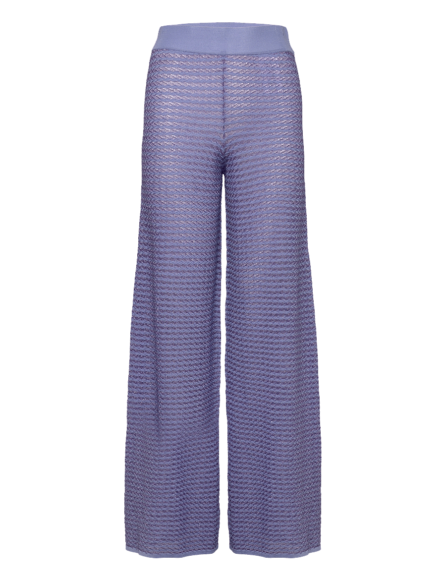 REMAIN Birger Christensen - Metallic Knit Pants - spodnie proste - orchid mist comb. - 1