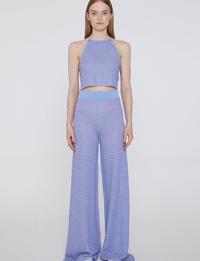 REMAIN Birger Christensen - Metallic Knit Pants - bukser med lige ben - orchid mist comb. - 0