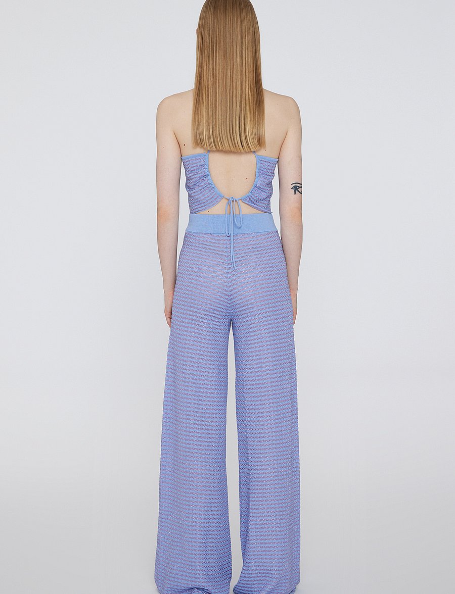 REMAIN Birger Christensen - Metallic Knit Pants - spodnie proste - orchid mist comb. - 3