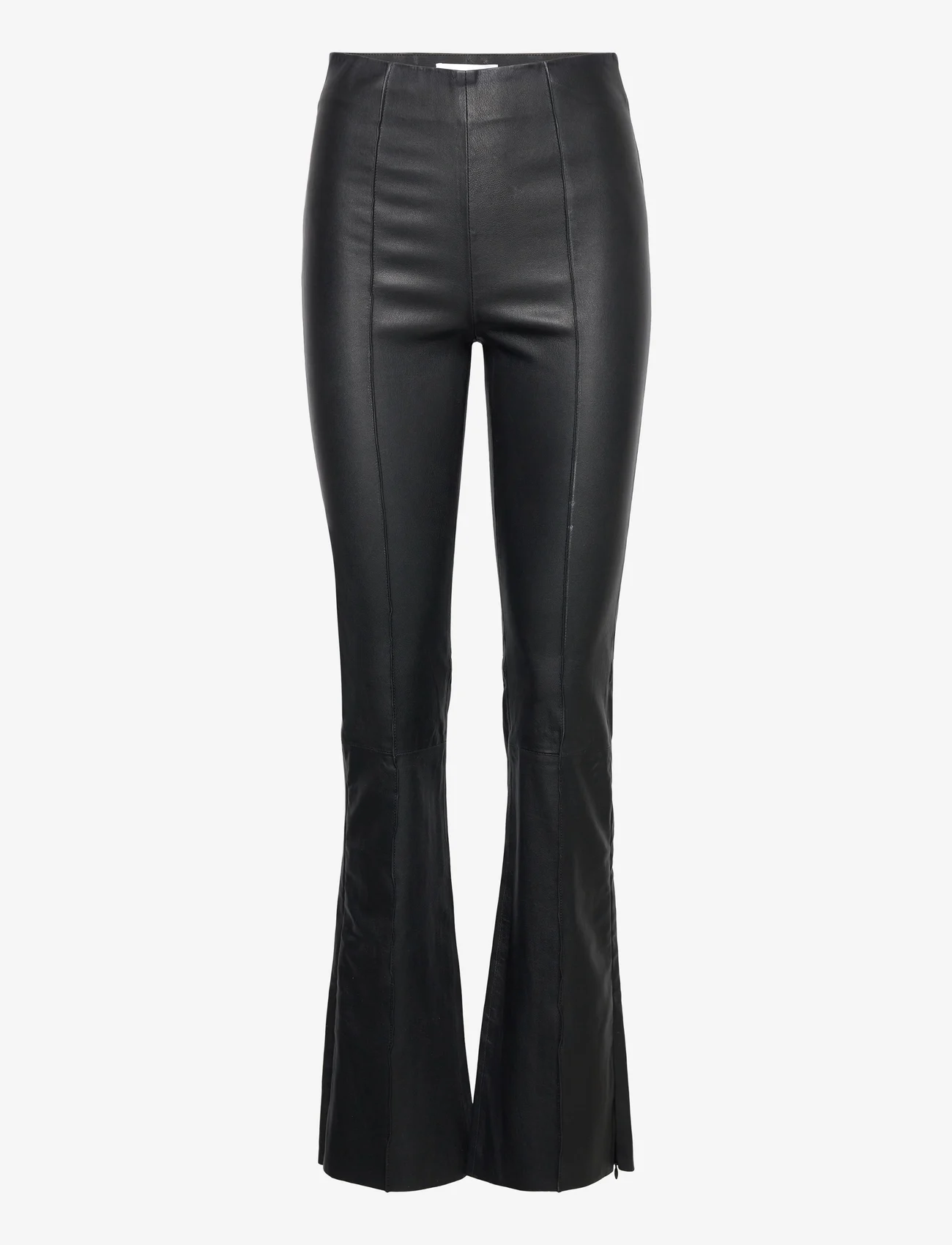 REMAIN Birger Christensen - Stretch Leather Pants - leather trousers - black - 0