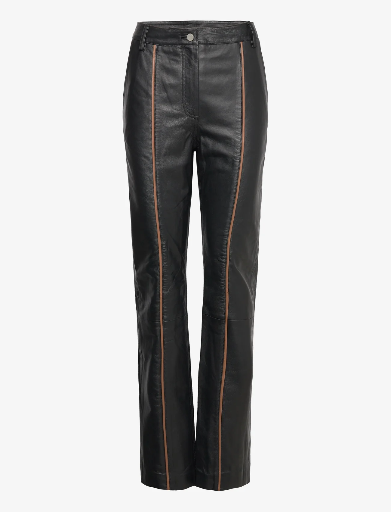 REMAIN Birger Christensen - Leather Slim Pants - peoriided outlet-hindadega - black - 0