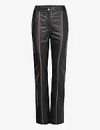 Leather Slim Pants - BLACK