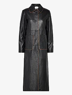Leather Semi-Fitted Coat, REMAIN Birger Christensen