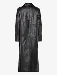 REMAIN Birger Christensen - Leather Semi-Fitted Coat - spring jackets - black - 1