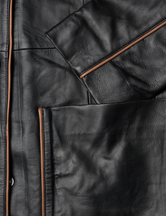 REMAIN Birger Christensen - Leather Semi-Fitted Coat - forårsjakker - black - 3