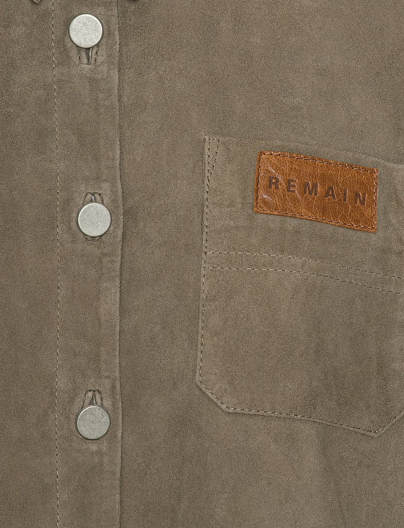 REMAIN Birger Christensen - SUEDE CROPPED SHIRT - spring jackets - walnut - 2