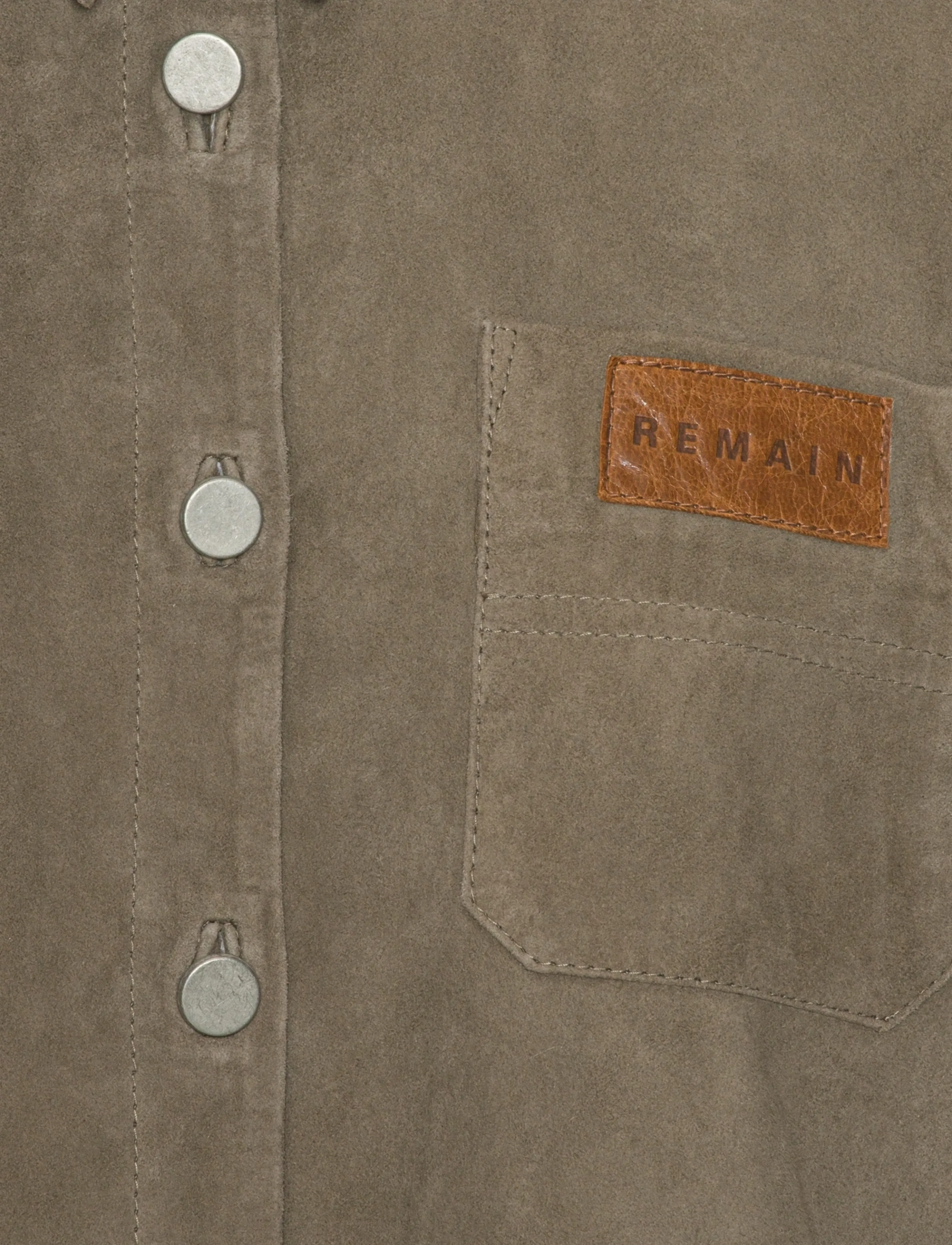 REMAIN Birger Christensen - SUEDE CROPPED SHIRT - frühlingsjacken - walnut - 2