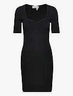 Knit Mini Dress - BLACK