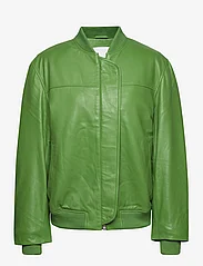 REMAIN Birger Christensen - Leather Bomber Jacket - forårsjakker - forest green - 0