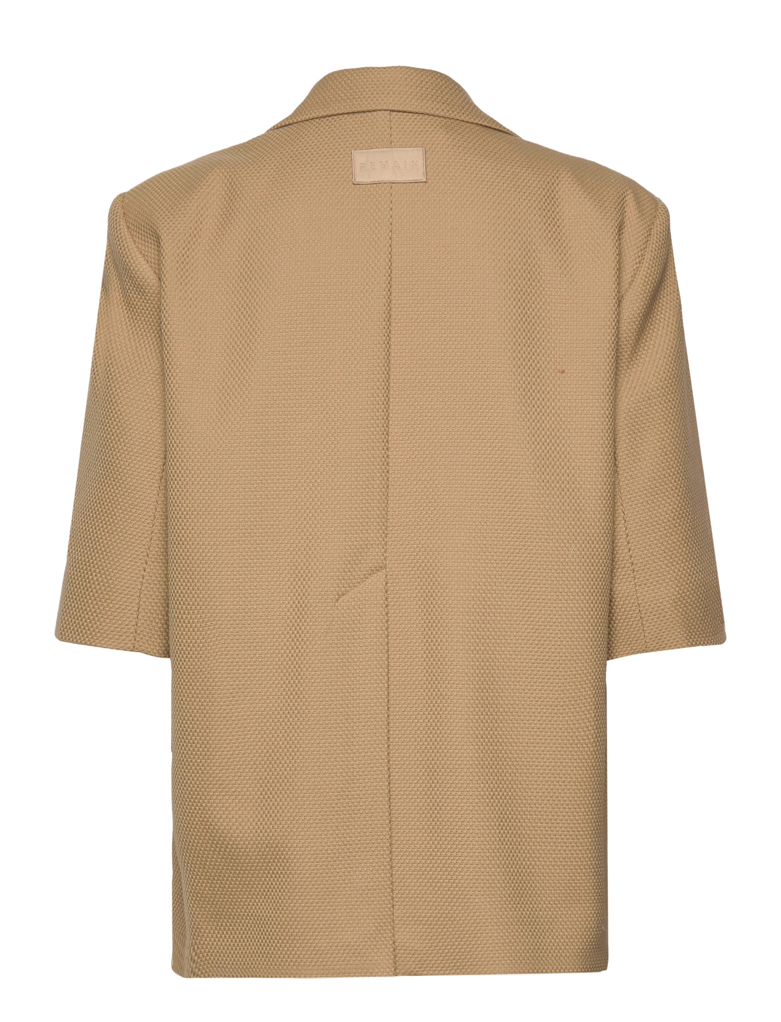 REMAIN Birger Christensen - Weave Short Sleeve Blazer - festtøj til outletpriser - incense beige - 1