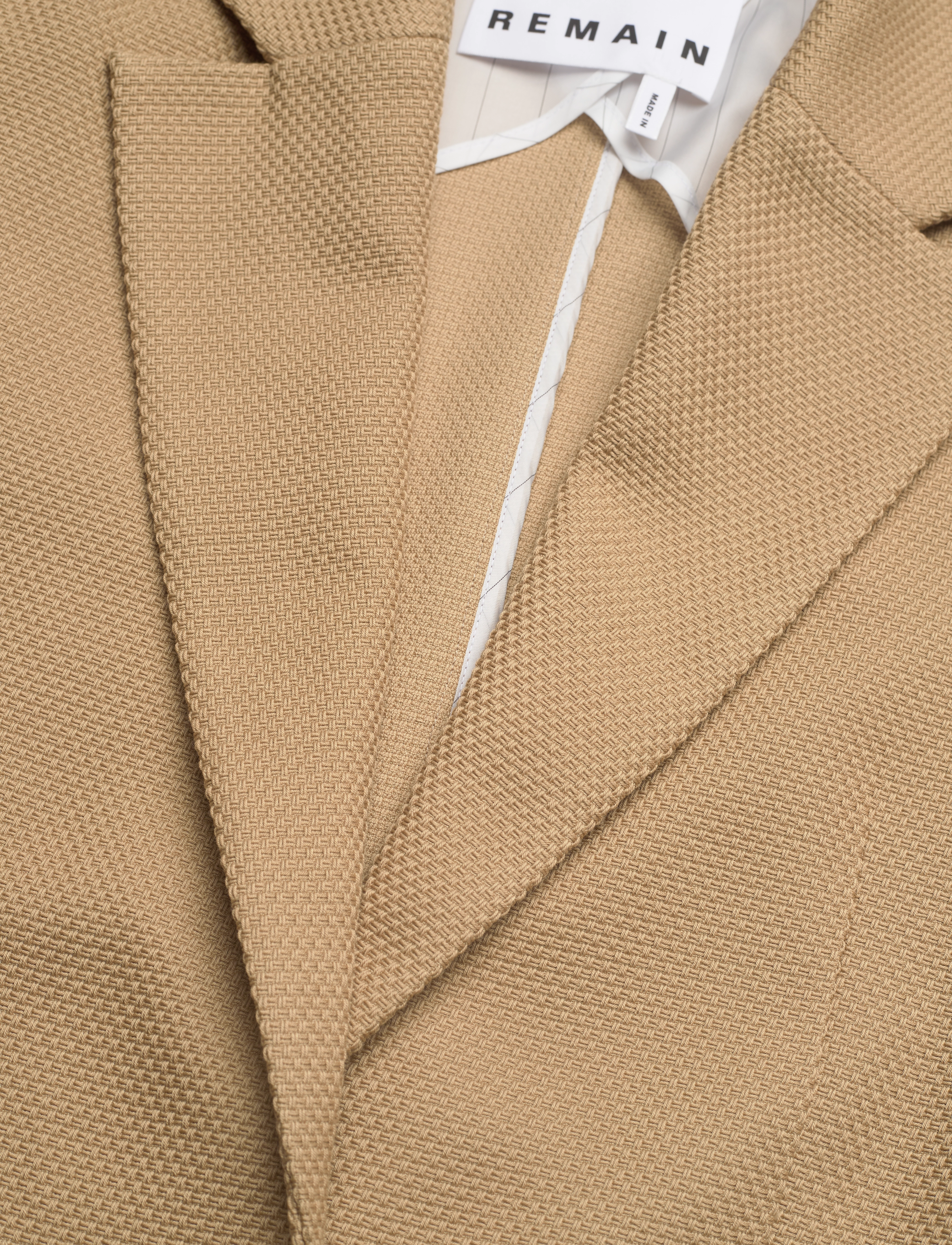 REMAIN Birger Christensen - Weave Short Sleeve Blazer - festtøj til outletpriser - incense beige - 2