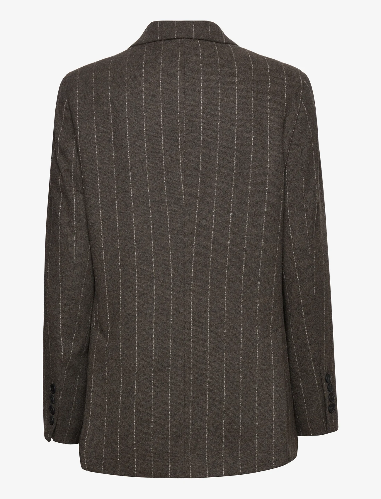 REMAIN Birger Christensen - Pinstripe Fitted Blazer - ballīšu apģērbs par outlet cenām - mulch - 1