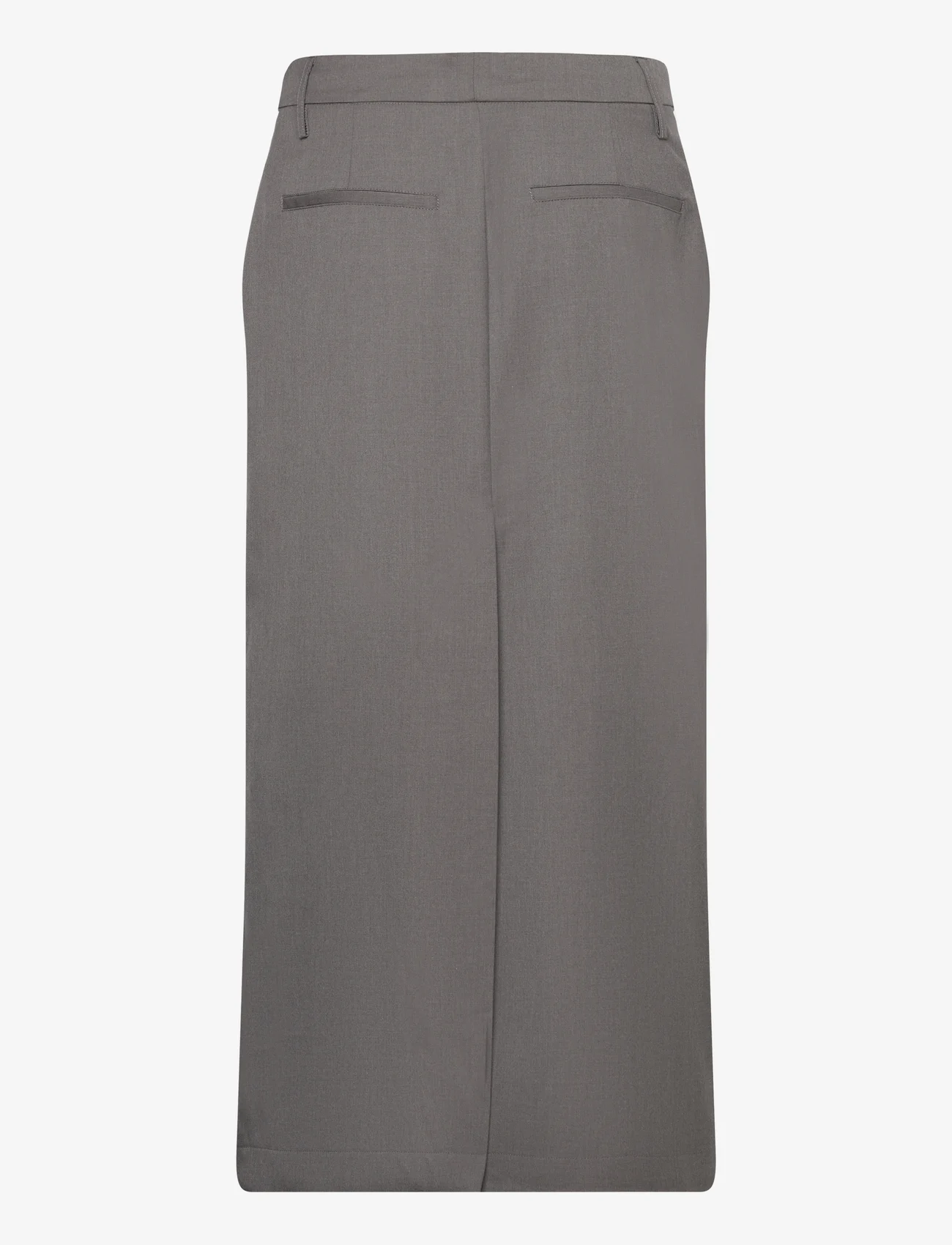 REMAIN Birger Christensen - Long Suiting Skirt - pencil skirts - dark gull gray - 1