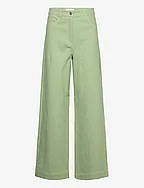 Striped Canvas Pants - FOREST GREEN COMB.