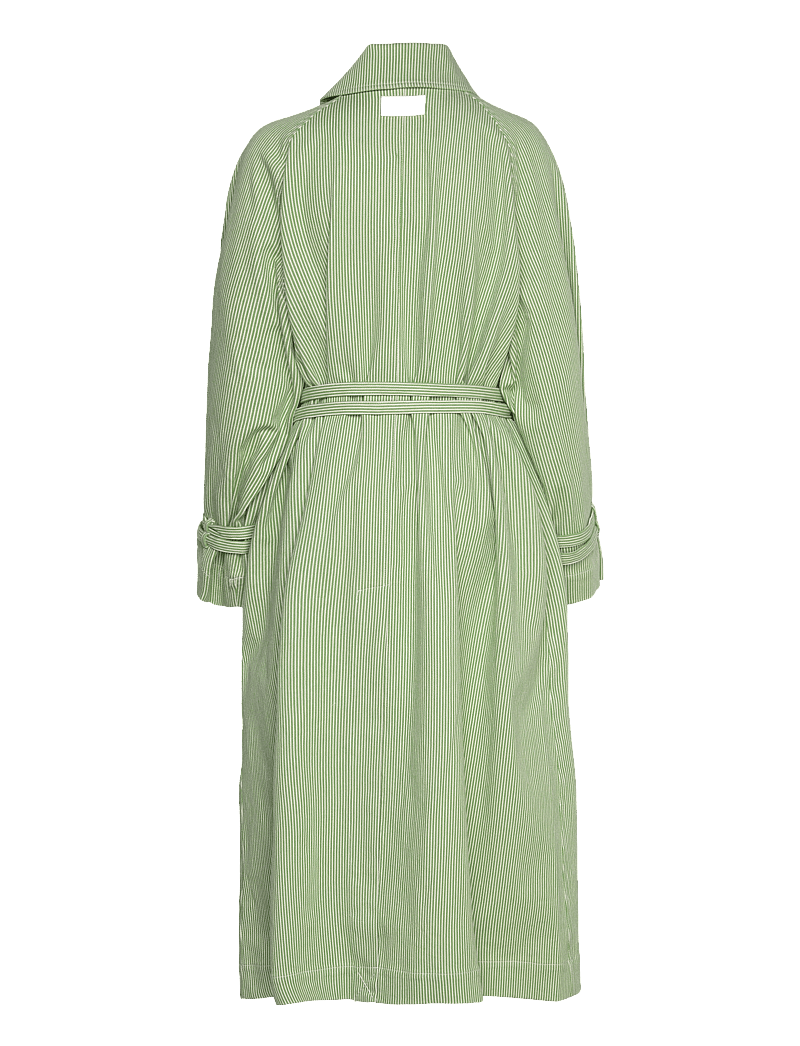 REMAIN Birger Christensen - Striped Oversized Coat - leichte mäntel - forest green comb. - 2