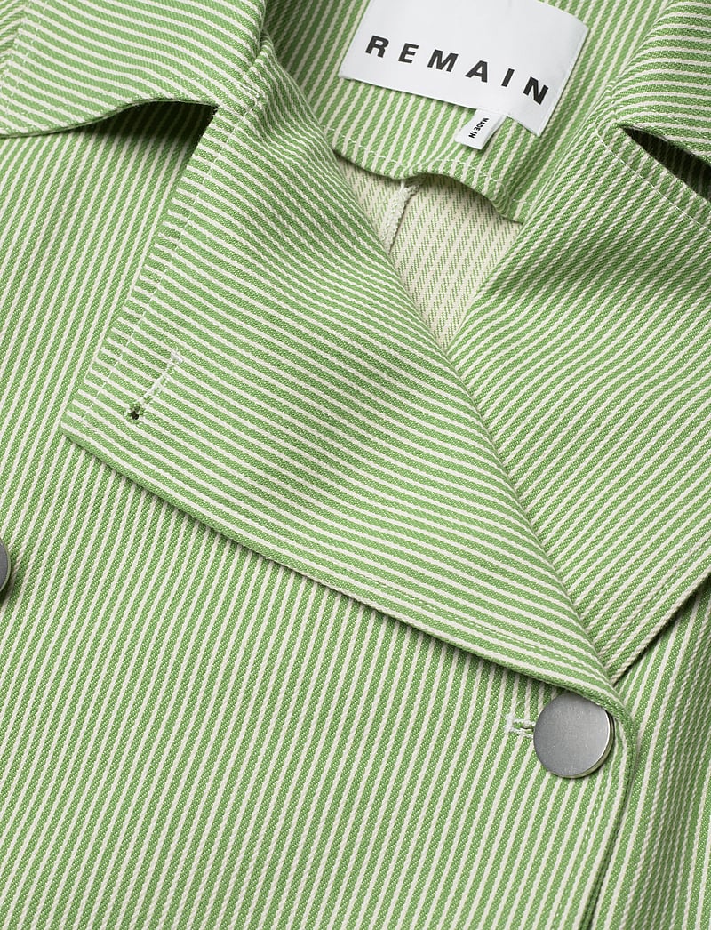 REMAIN Birger Christensen - Striped Oversized Coat - leichte mäntel - forest green comb. - 3