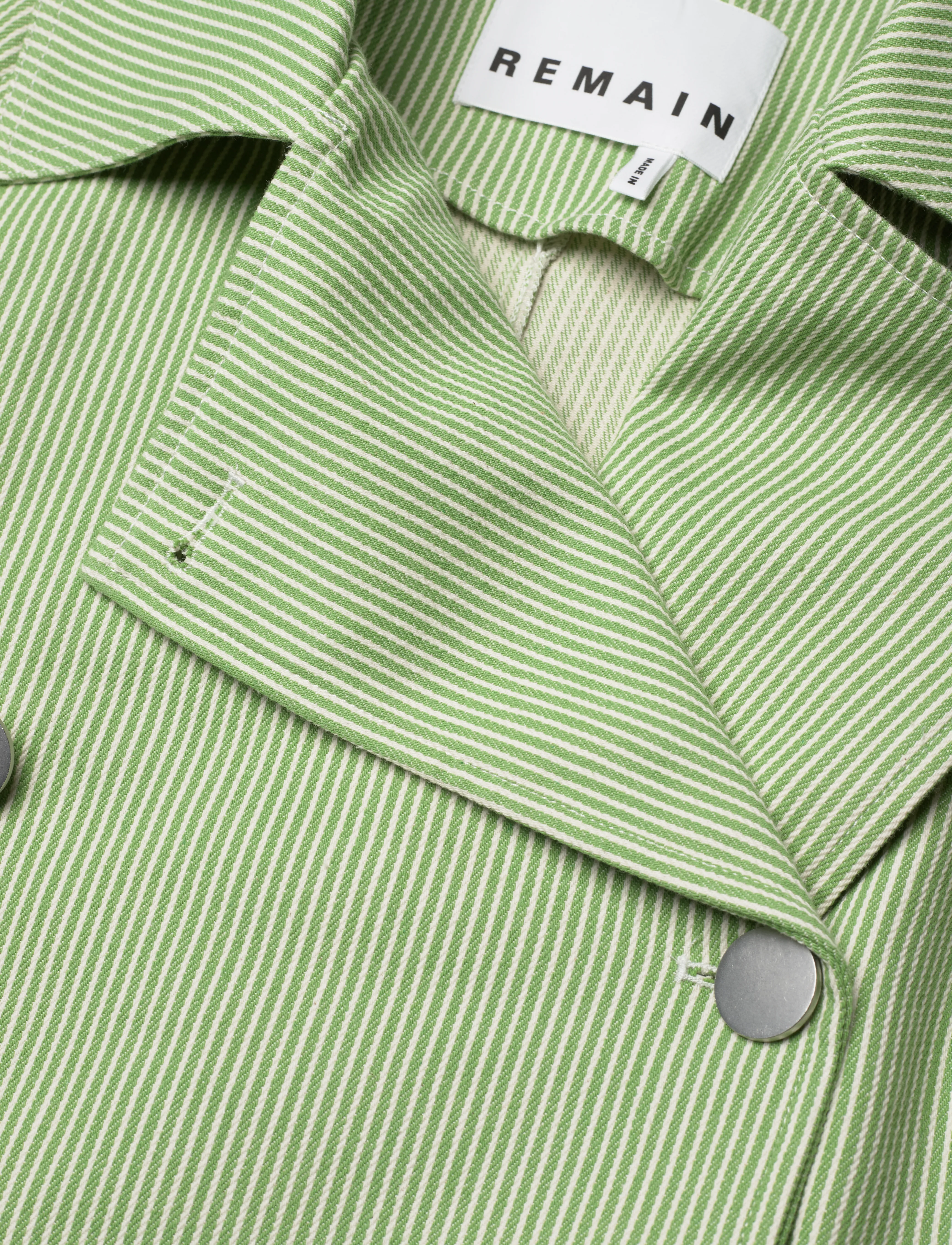 REMAIN Birger Christensen - Striped Oversized Coat - forest green comb. - 3