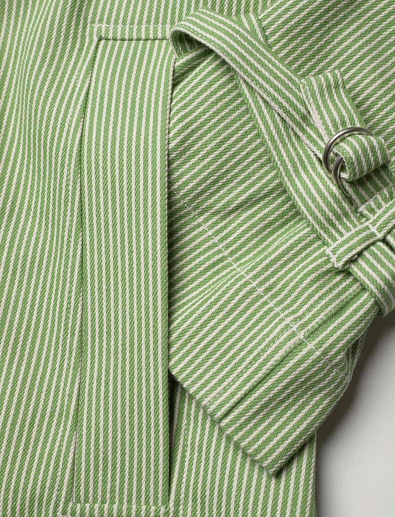 REMAIN Birger Christensen - Striped Oversized Coat - leichte mäntel - forest green comb. - 4