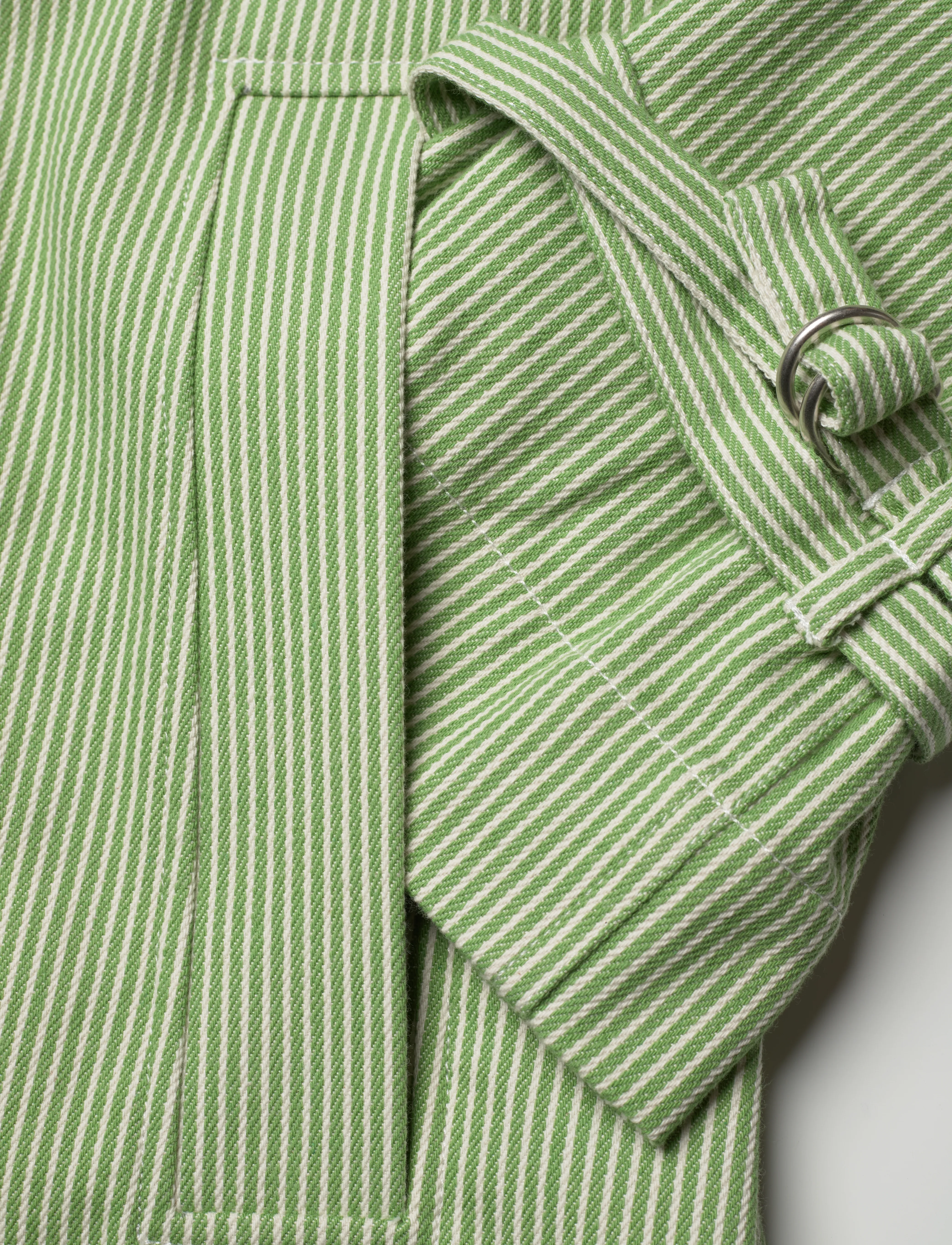 REMAIN Birger Christensen - Striped Oversized Coat - forest green comb. - 4