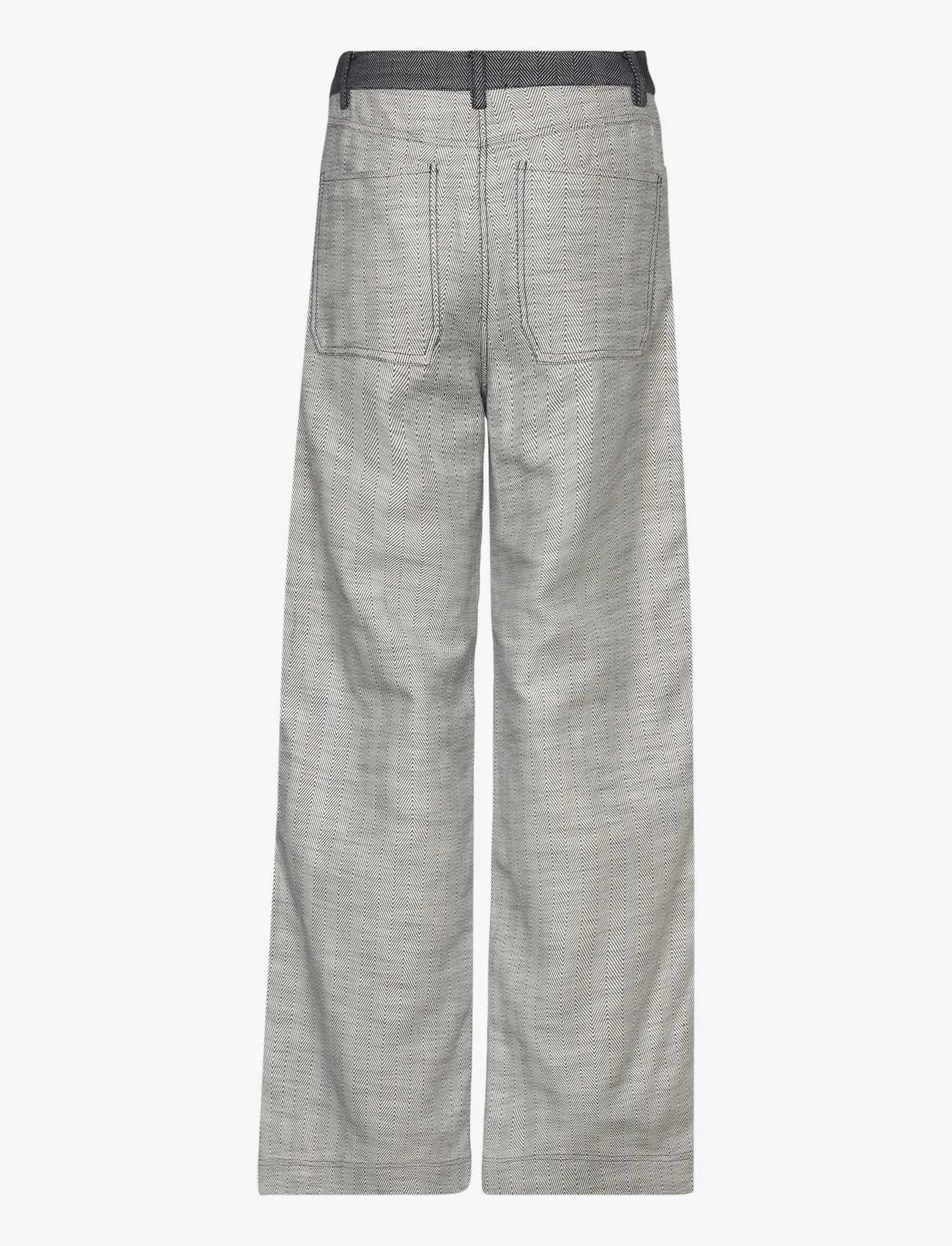 REMAIN Birger Christensen - Two Side Straight Pant - jeans met wijde pijpen - 1000 black comb. - 1